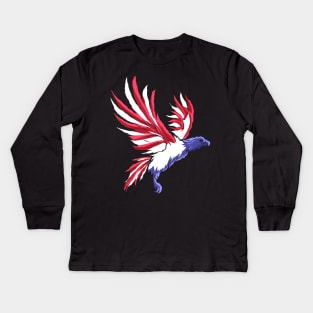 Eagle in colors of US flag, patriotic Kids Long Sleeve T-Shirt